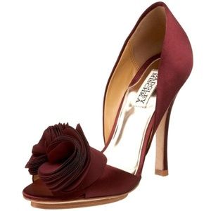 Badgley Mischka Randall Peep-toe Pumps, Burgundy
